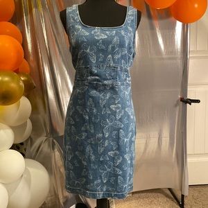 Butterfly Denim sleeveless denim dress